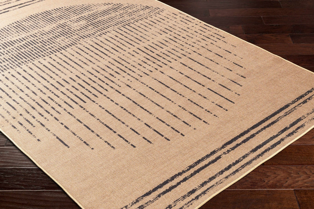 Yuki Contemporary Abstract Camel And Black Rug - The Rug Decor