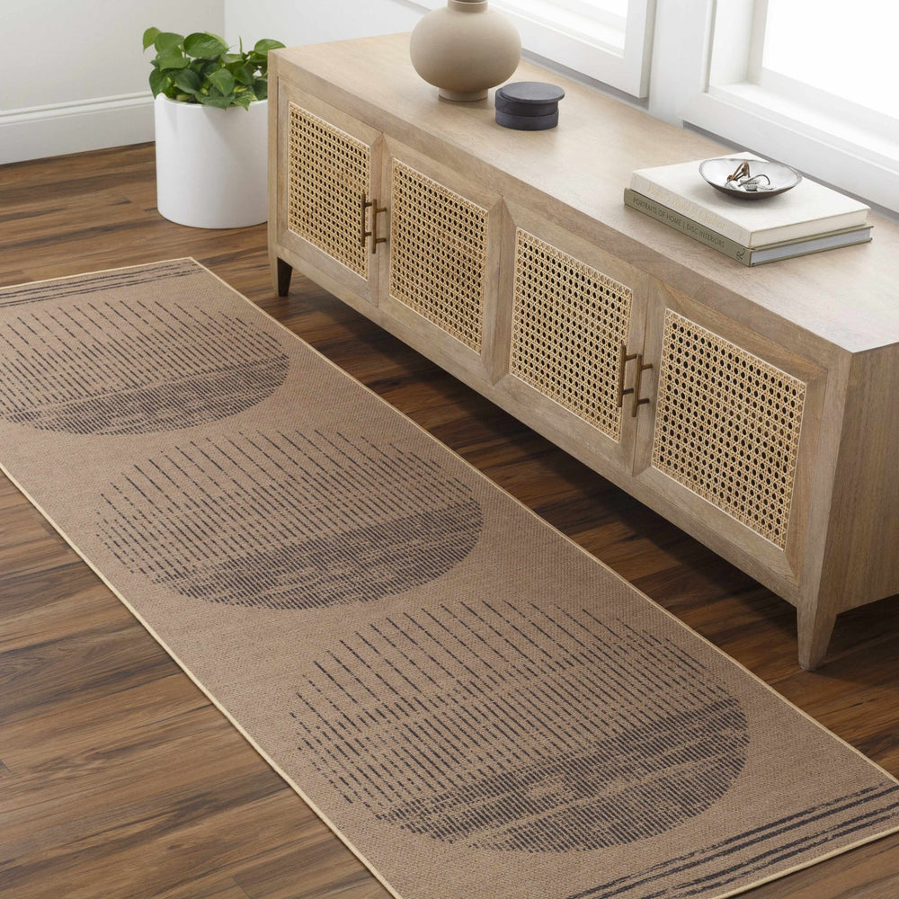 Yuki Contemporary Abstract Camel And Black Rug - The Rug Decor
