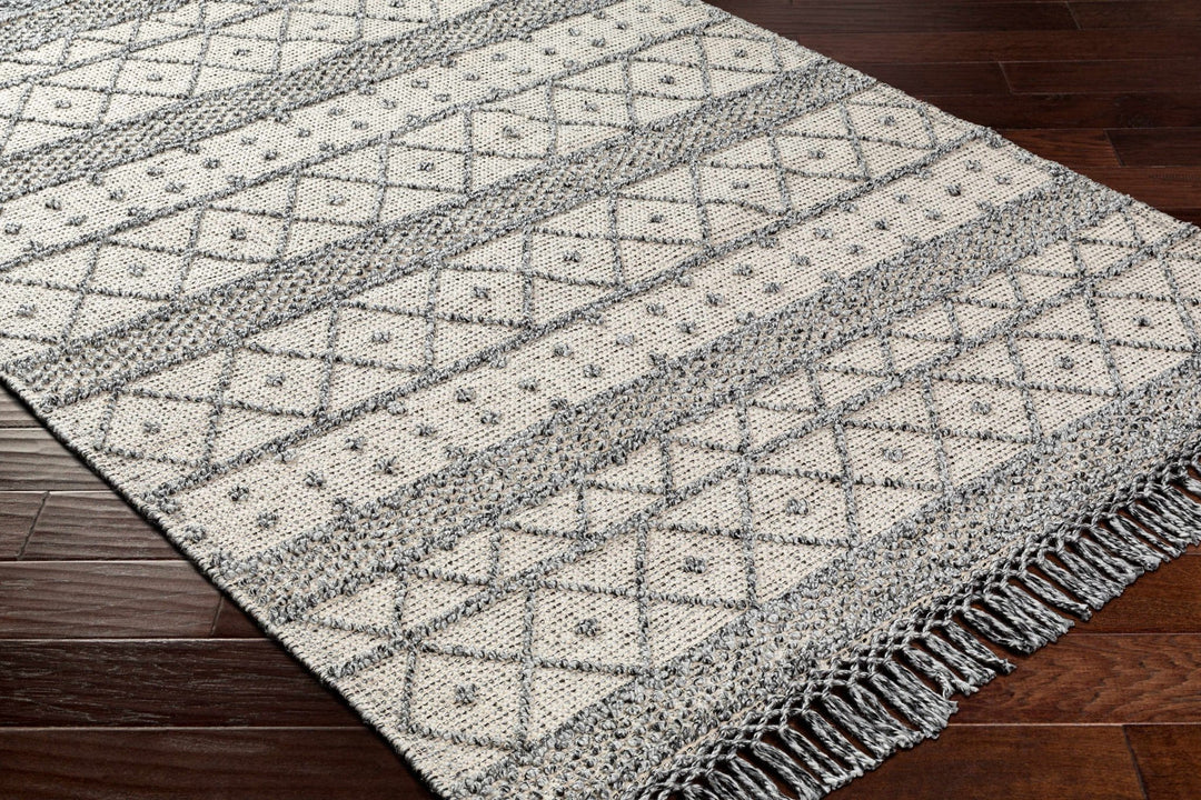 Yuko Bohemian Style Beige & Charcoal Hand Woven Rug - The Rug Decor