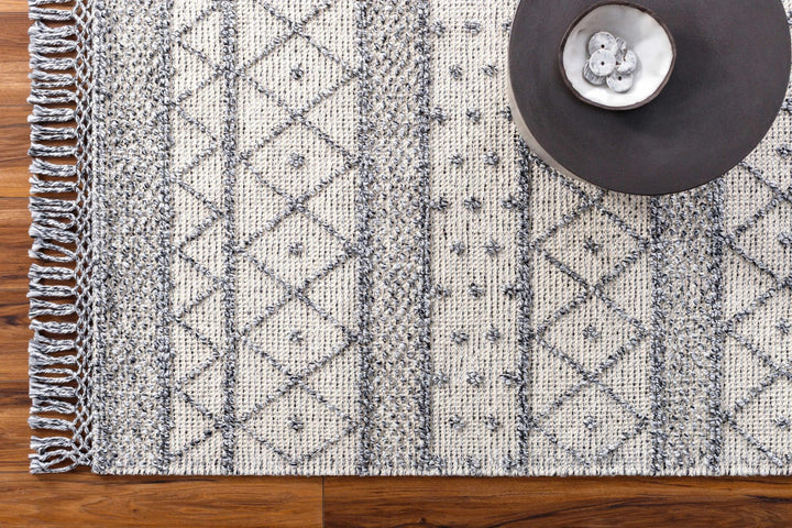 Yuko Bohemian Style Beige & Charcoal Hand Woven Rug - The Rug Decor