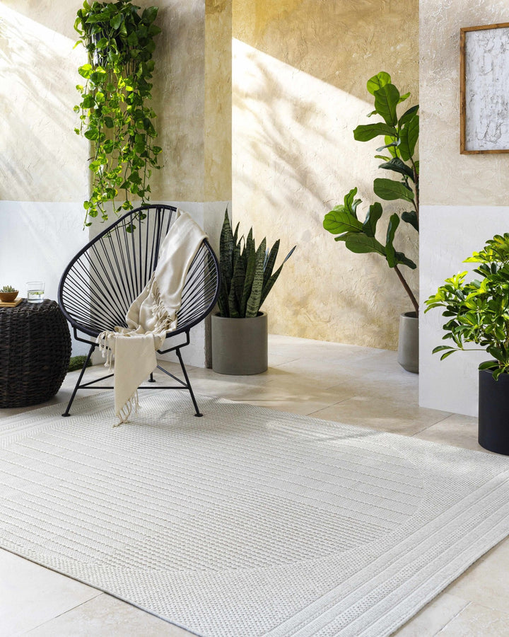 Yuley Modern Style Ivory Outdoor Area Rug - The Rug Decor