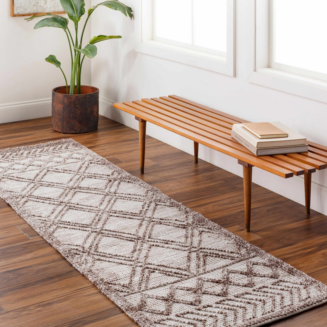 Yuta Bohemian Style Beige And Brown Hand Woven Area Rug - The Rug Decor