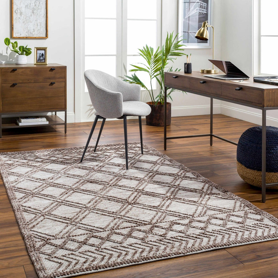 Yuta Bohemian Style Beige And Brown Hand Woven Area Rug - The Rug Decor