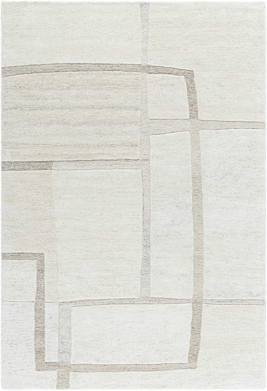 Yuuto Contemporary Style Ivory Hand Tufted Wool Area Rug - The Rug Decor