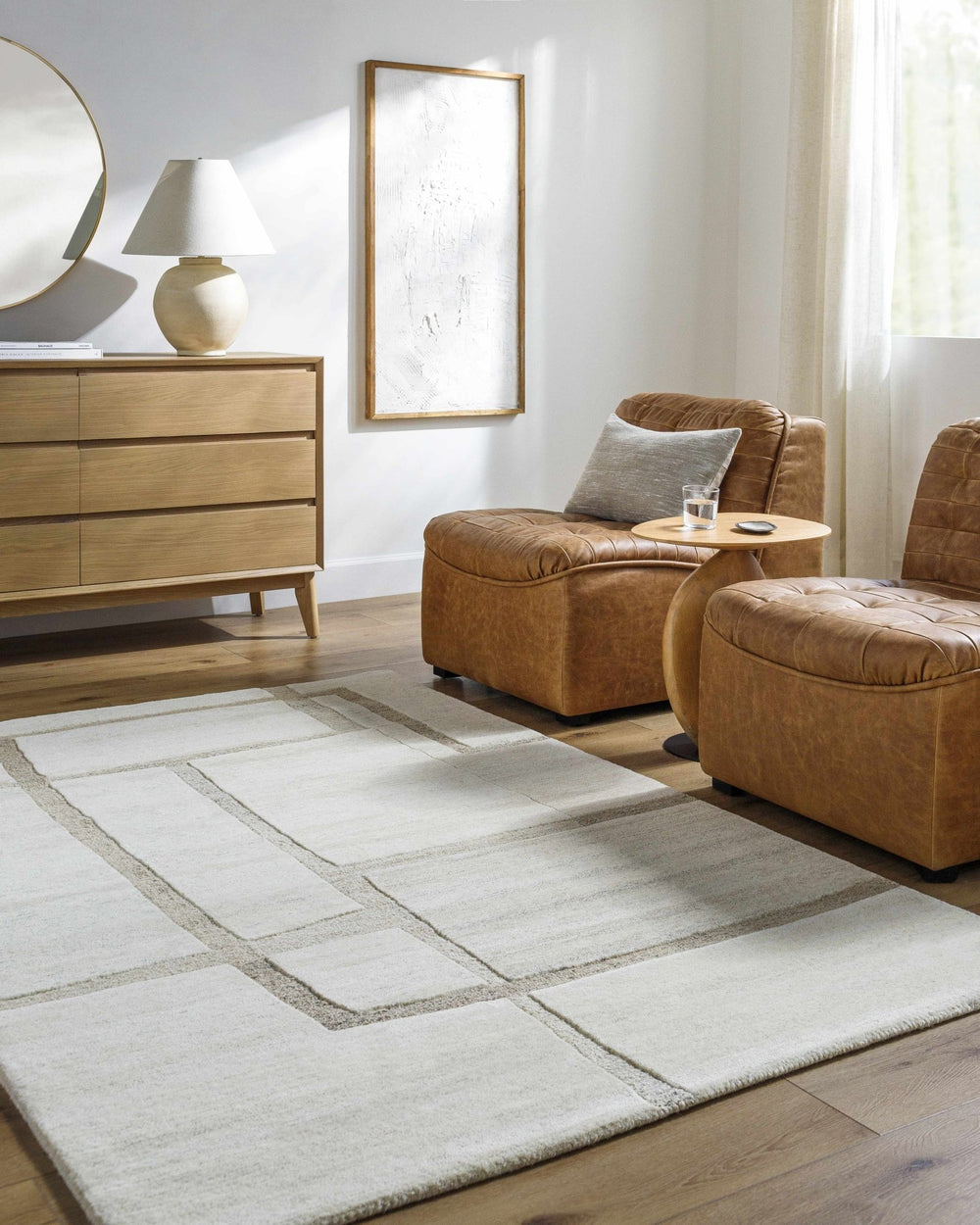 Yuuto Contemporary Style Ivory Hand Tufted Wool Area Rug - The Rug Decor