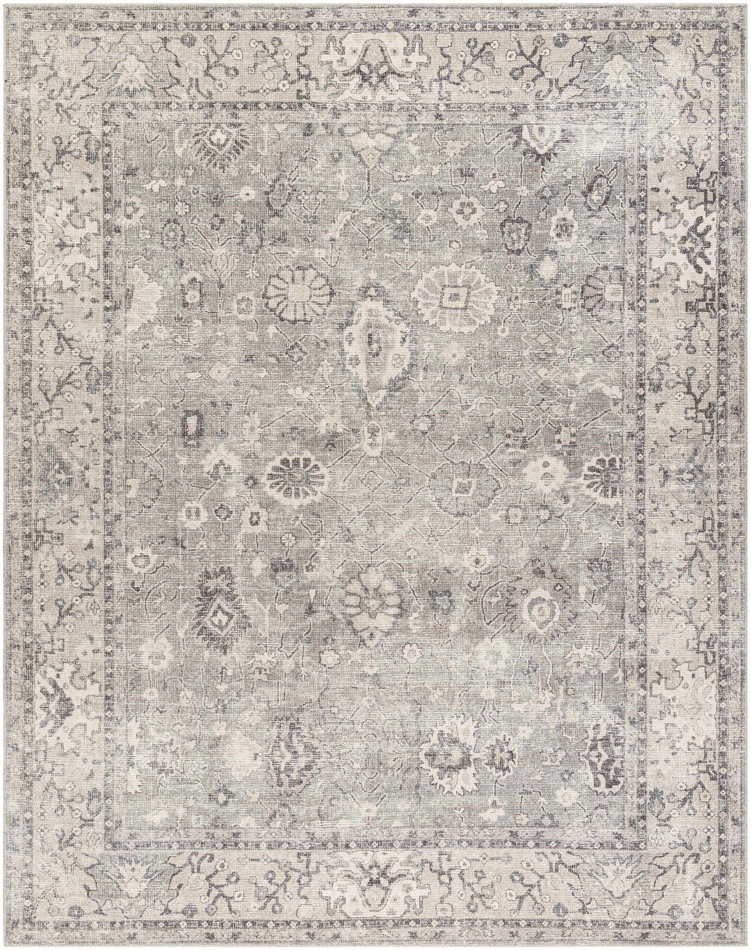 Yvon Traditional Gray Oushak Machine Woven Rug - The Rug Decor