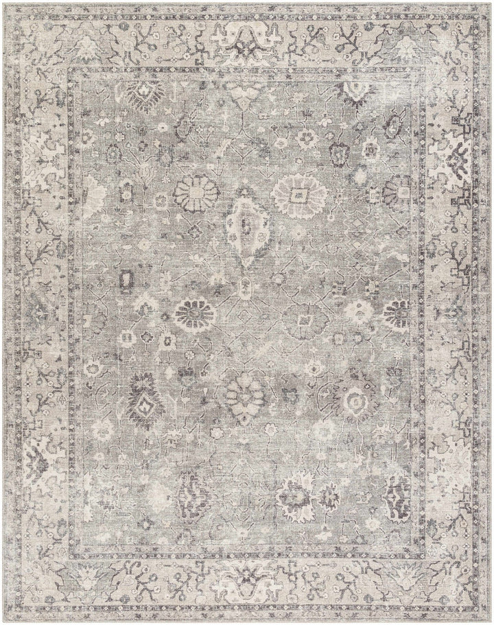 Yvon Traditional Gray Oushak Machine Woven Rug - The Rug Decor