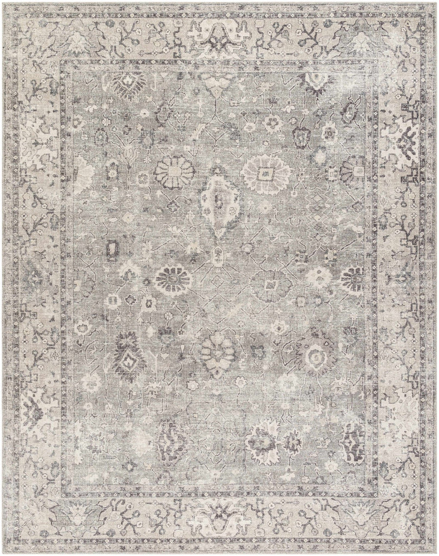 Yvon Traditional Gray Oushak Machine Woven Rug - The Rug Decor