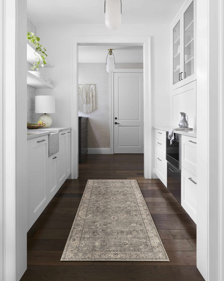 Yvon Traditional Gray Oushak Machine Woven Rug - The Rug Decor