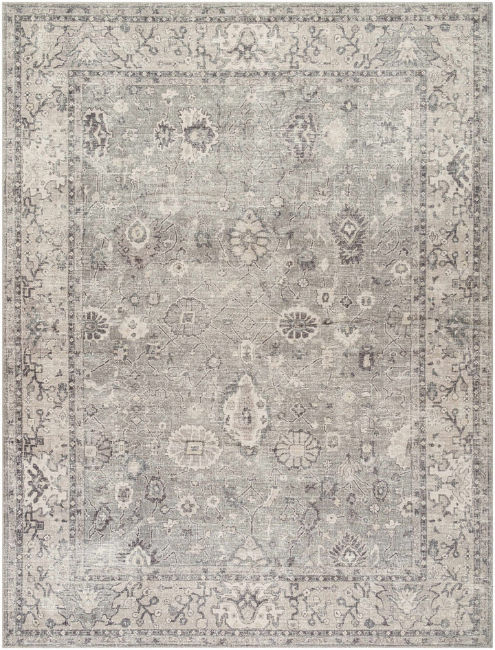 Yvon Traditional Gray Oushak Machine Woven Rug - The Rug Decor