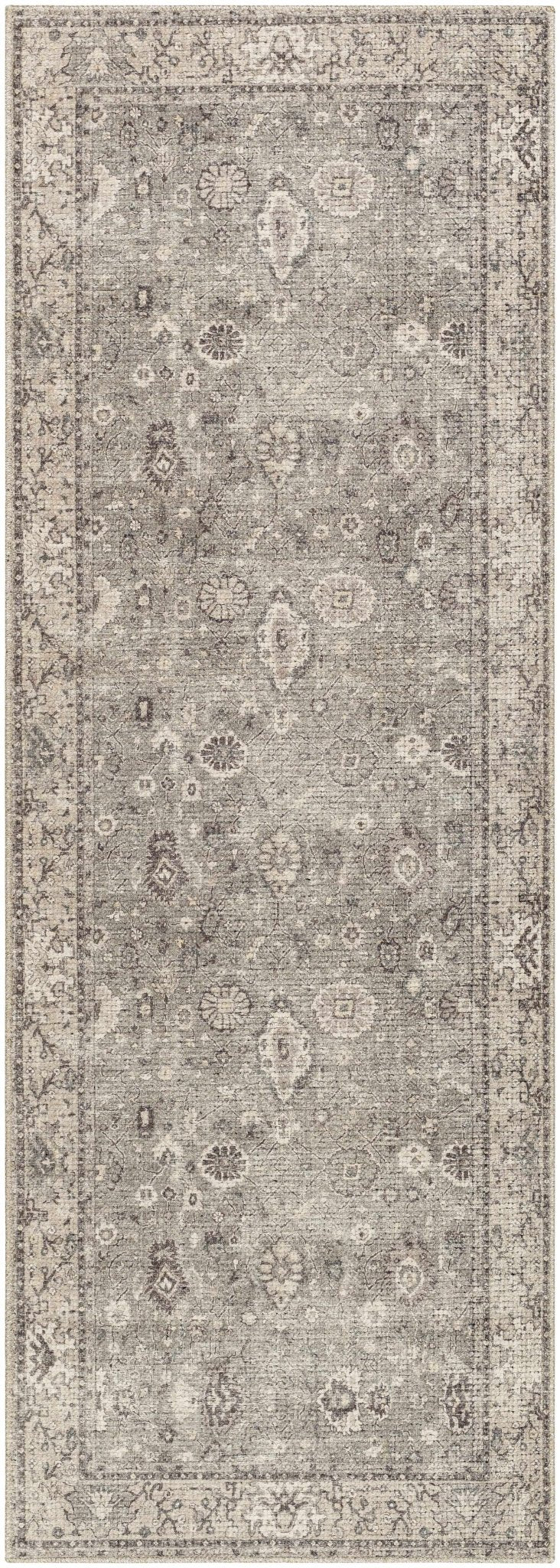 Yvon Traditional Gray Oushak Machine Woven Rug - The Rug Decor