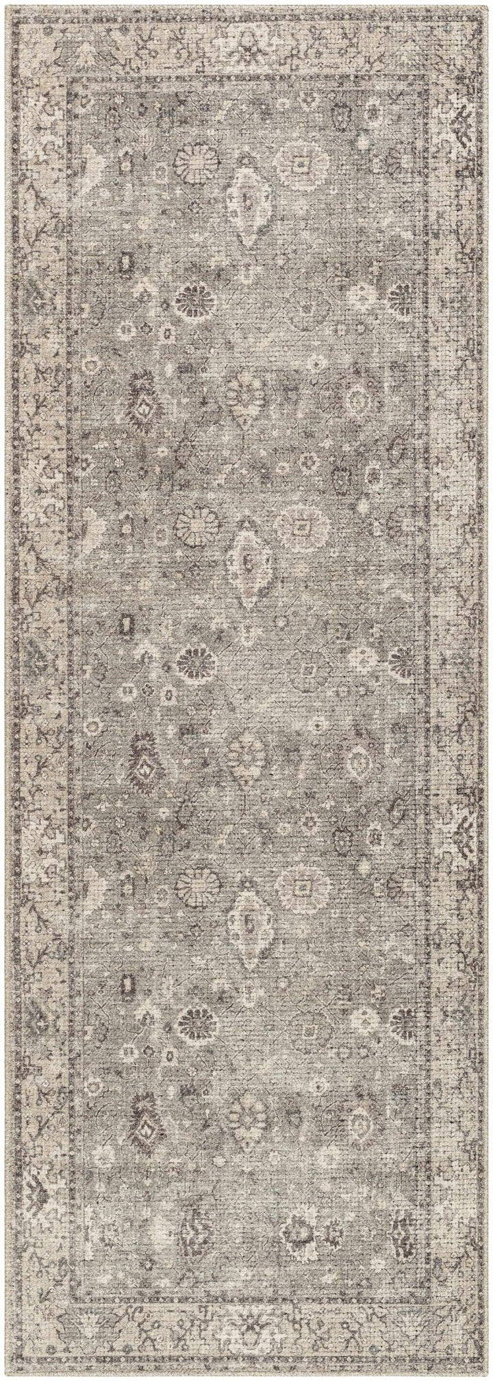 Yvon Traditional Gray Oushak Machine Woven Rug - The Rug Decor