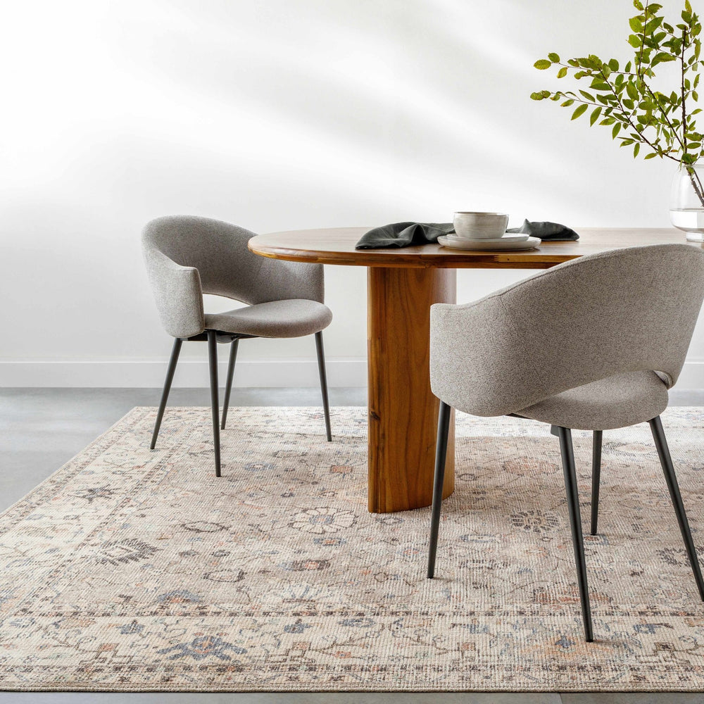 Yvon Traditional Oushak Beige And Brown Machine Woven Rug - The Rug Decor
