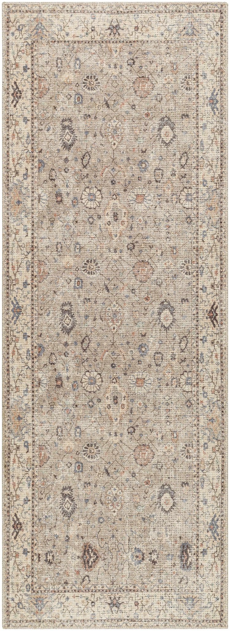 Yvon Traditional Oushak Beige And Brown Machine Woven Rug - The Rug Decor