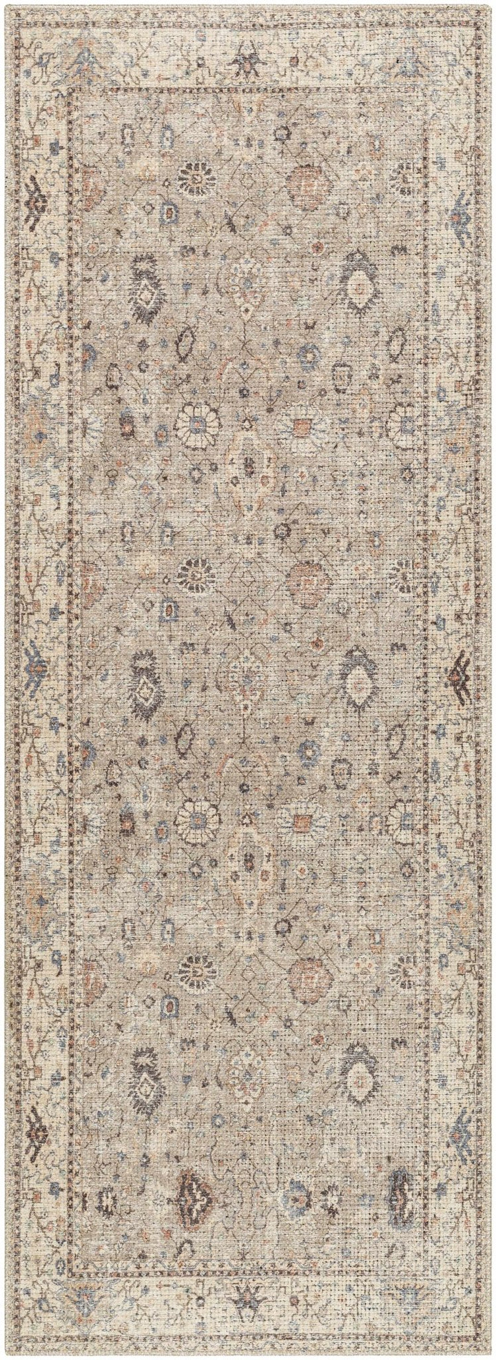 Yvon Traditional Oushak Beige And Brown Machine Woven Rug - The Rug Decor
