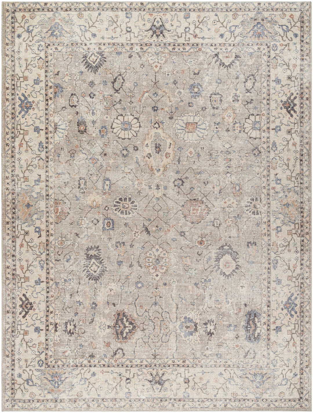 Yvon Traditional Oushak Beige And Brown Machine Woven Rug - The Rug Decor