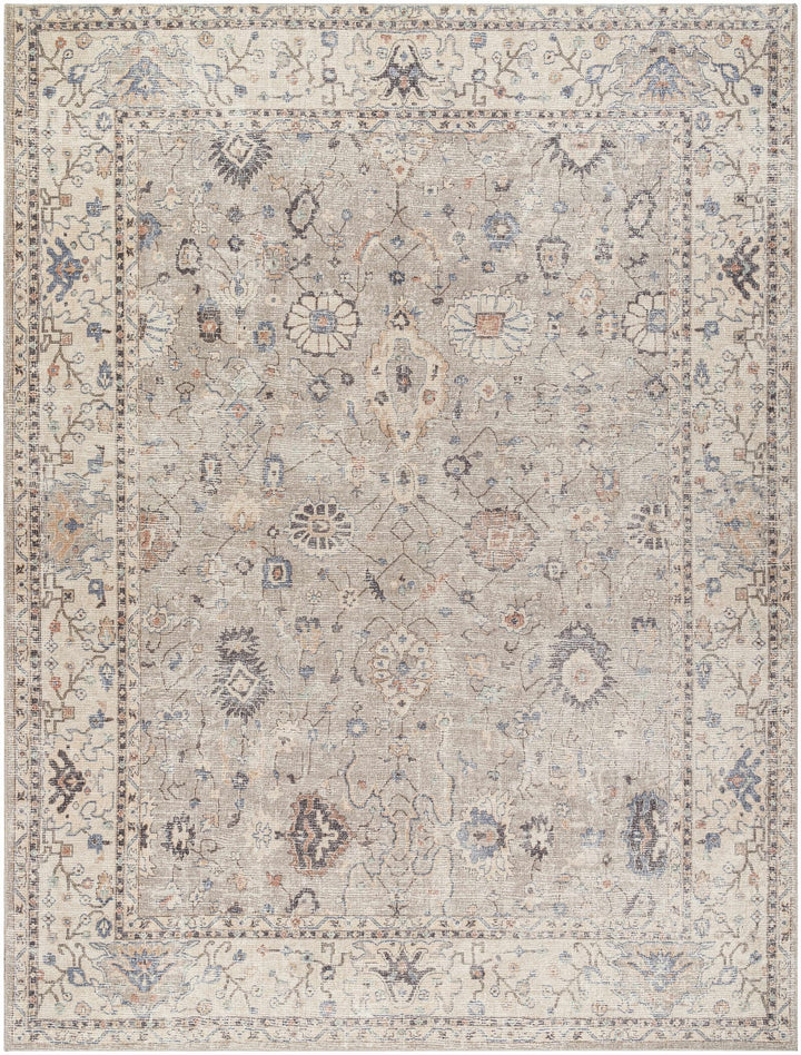 Yvon Traditional Oushak Beige And Brown Machine Woven Rug - The Rug Decor
