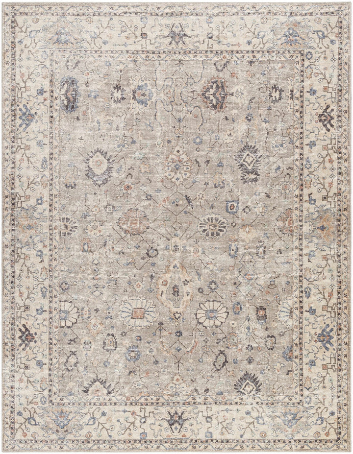 Yvon Traditional Oushak Beige And Brown Machine Woven Rug - The Rug Decor