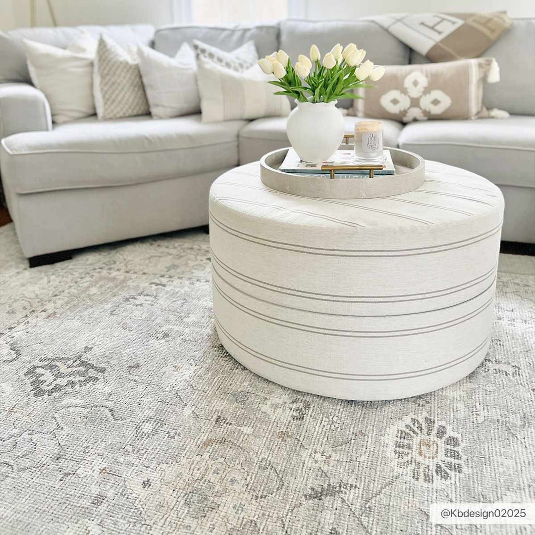 Yvon Traditional Style Oushak Beige Area Rug - The Rug Decor