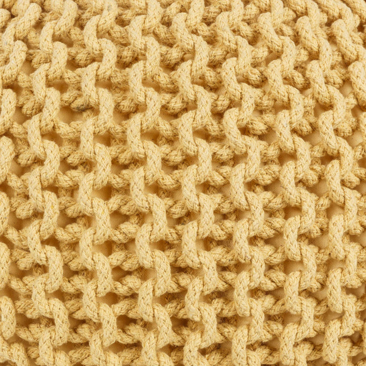 Yablanitsa Mustard Contemporary Cotton Pouf