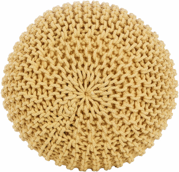 Yablanitsa Mustard Contemporary Cotton Pouf