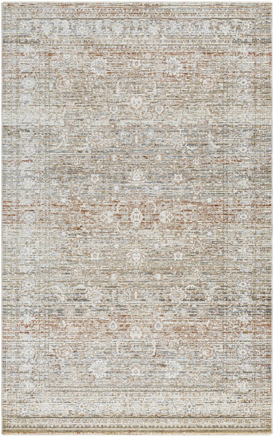 Zabby Traditional Style Rust And Ivory Area Rug - The Rug Decor