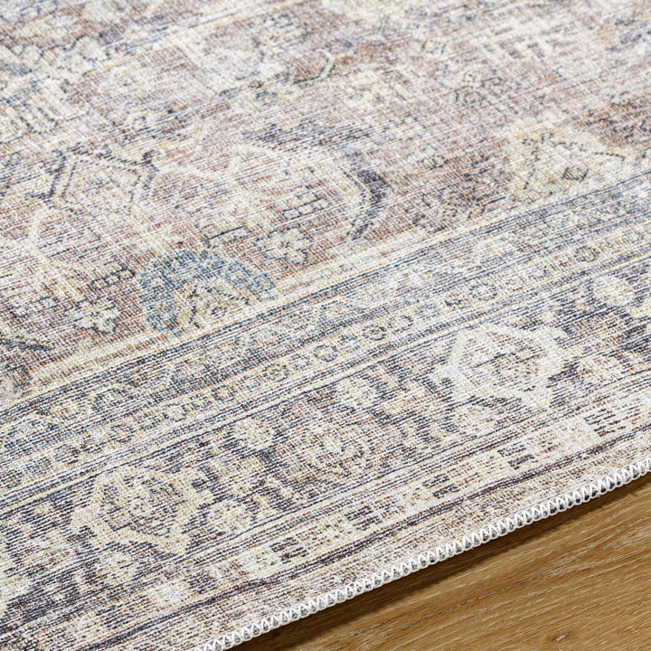 Zahar Traditional Beige And Charcoal Washable Area Rug - The Rug Decor