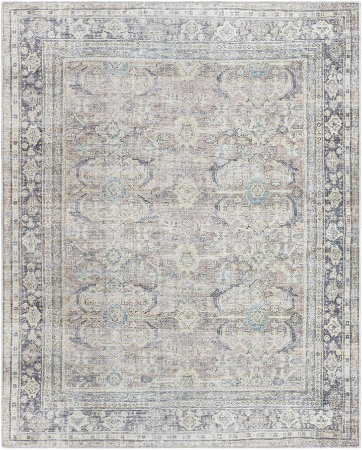 Zahar Traditional Beige And Charcoal Washable Area Rug - The Rug Decor