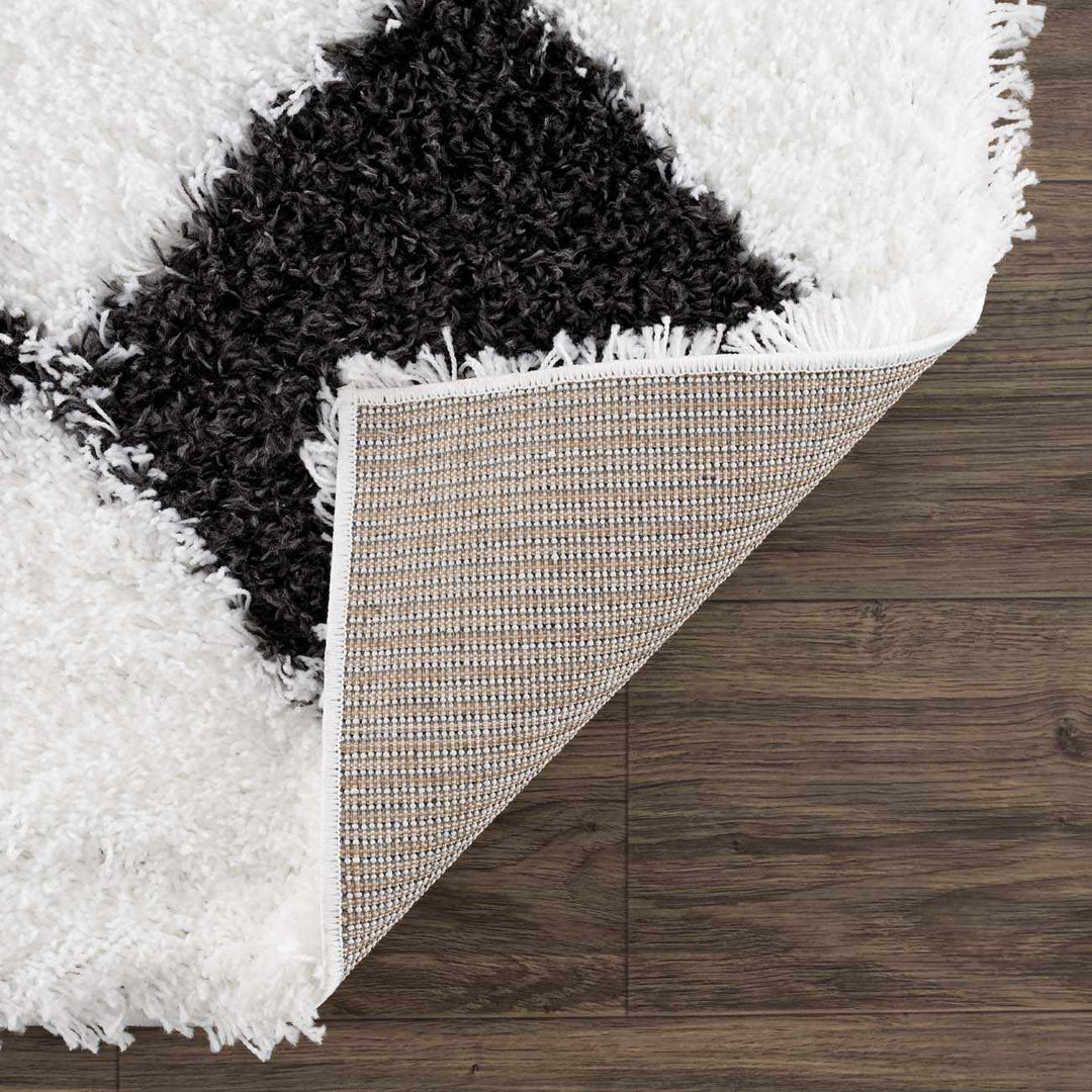 Zahur Modern Geometrical Black And White Rug - The Rug Decor