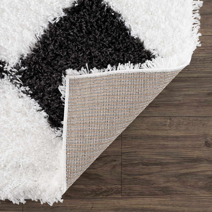 Zahur Modern Geometrical Black And White Rug - The Rug Decor