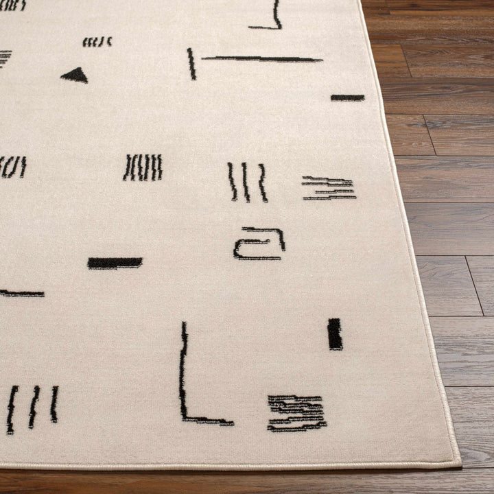 Zale Modern Abstract Design Cream And Black Area Rug - The Rug Decor
