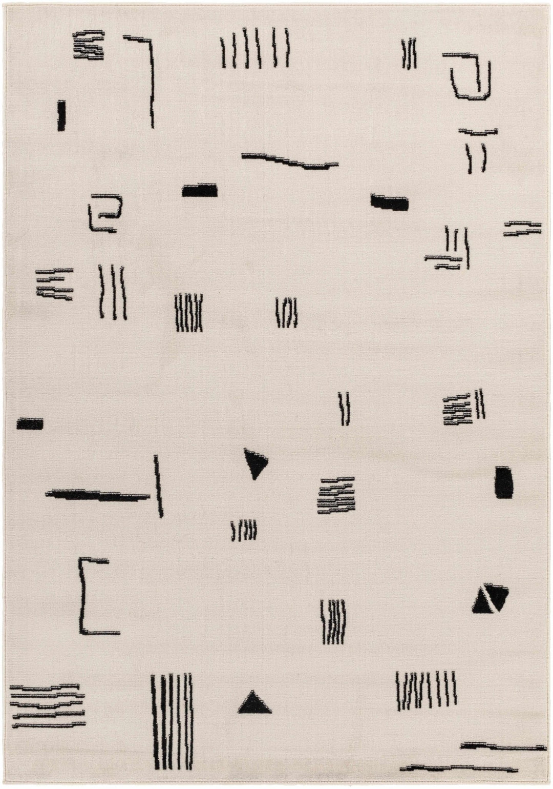 Zale Modern Abstract Design Cream And Black Area Rug - The Rug Decor