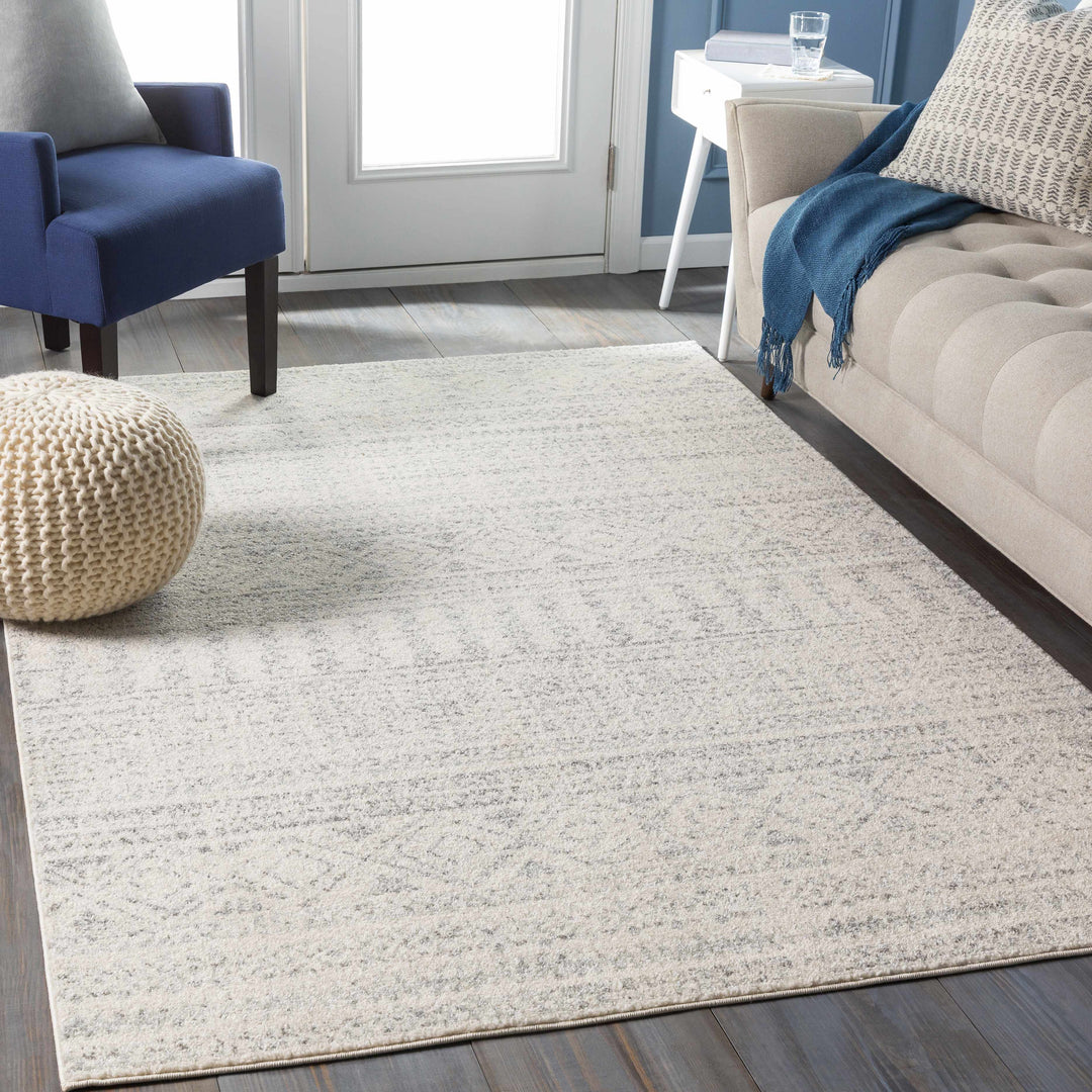 Zarephath Ivory And Gray Modern Style Area Rug