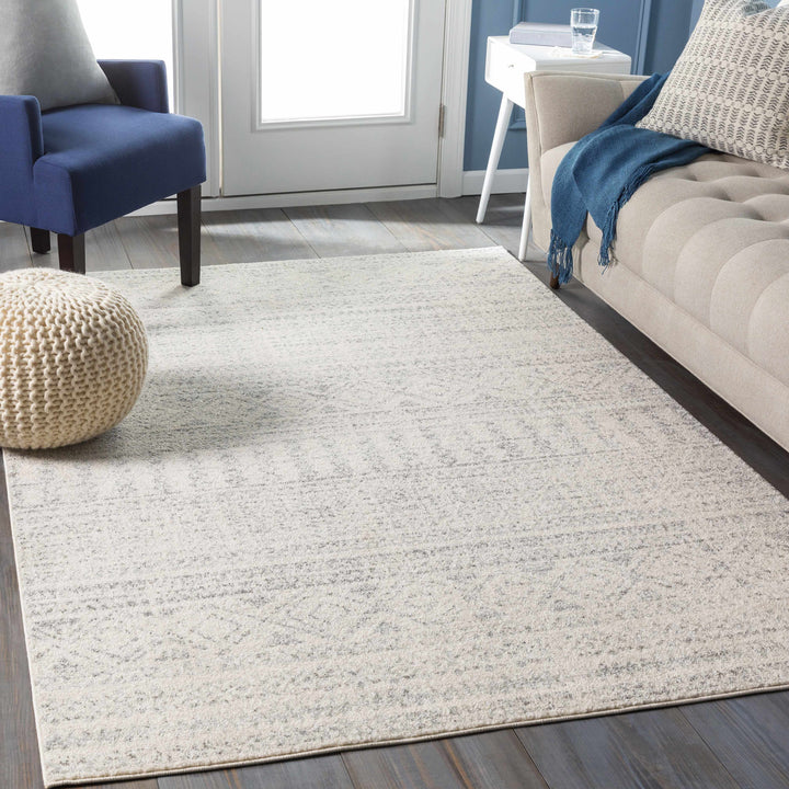 Zarephath Ivory And Gray Modern Style Area Rug