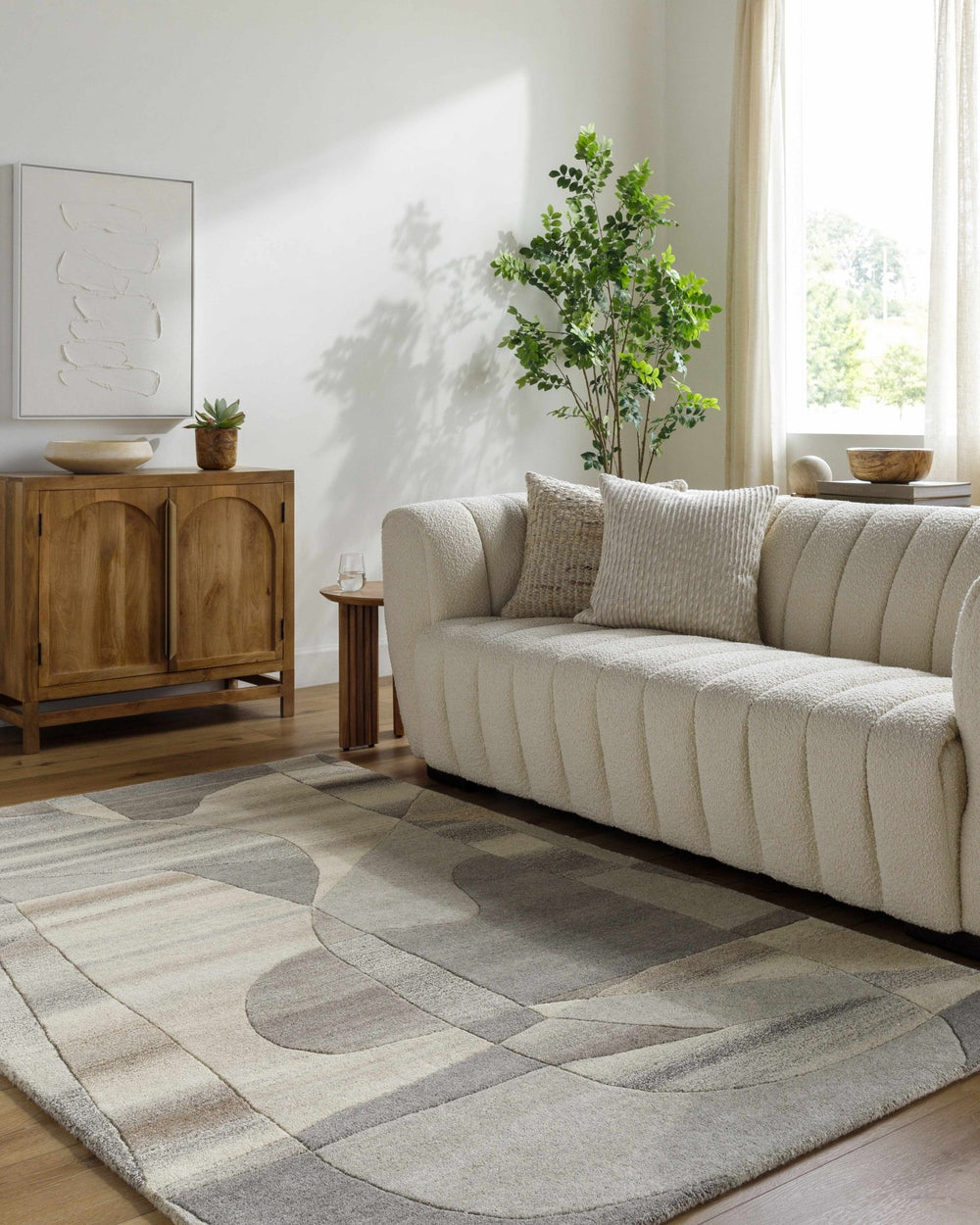 Zareb Contemporary Style Gray Hand Tufted Wool Rug - The Rug Decor