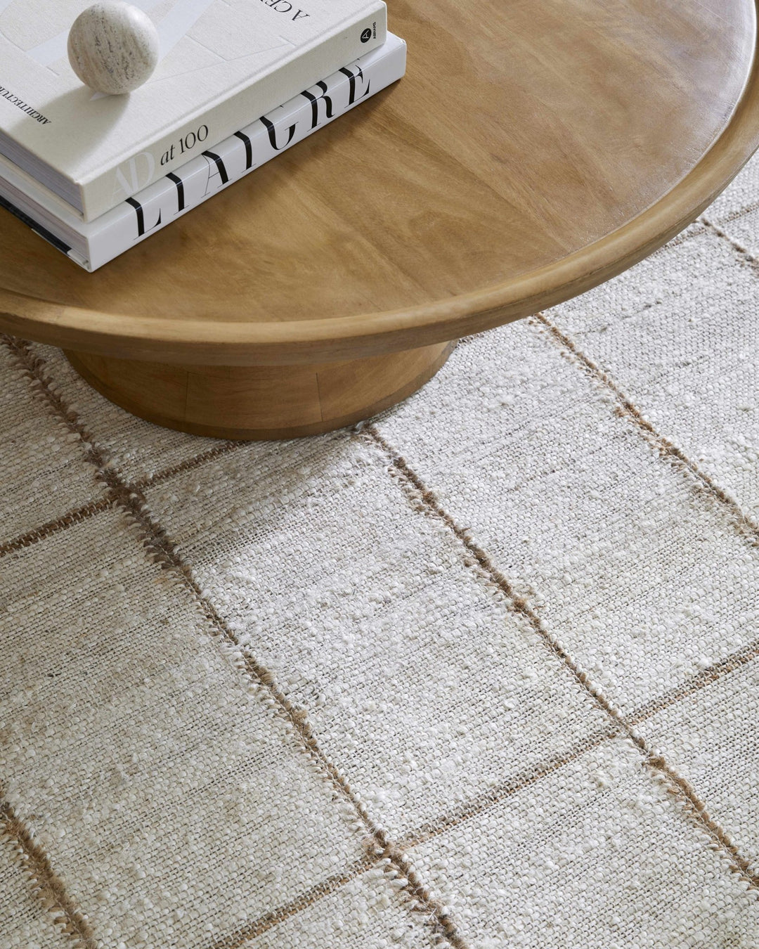 Zared Transitional Checkered Pattern Ivory Hand Woven Jute Rug - The Rug Decor