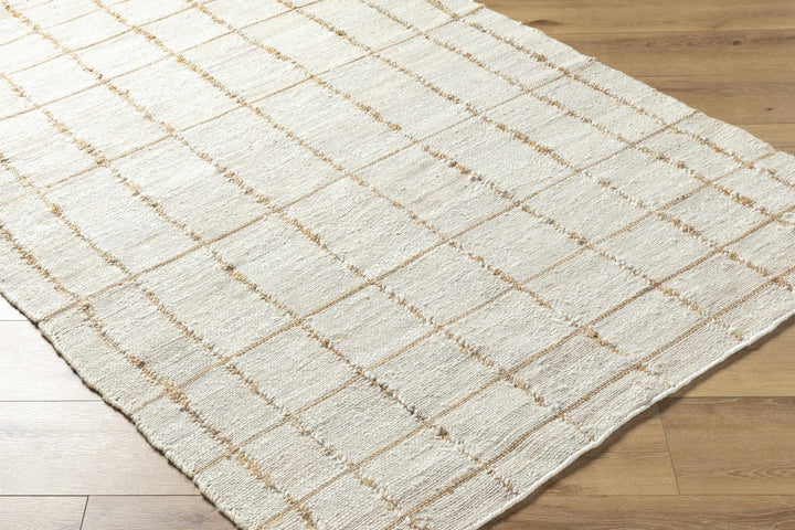Zared Transitional Checkered Pattern Ivory Hand Woven Jute Rug - The Rug Decor