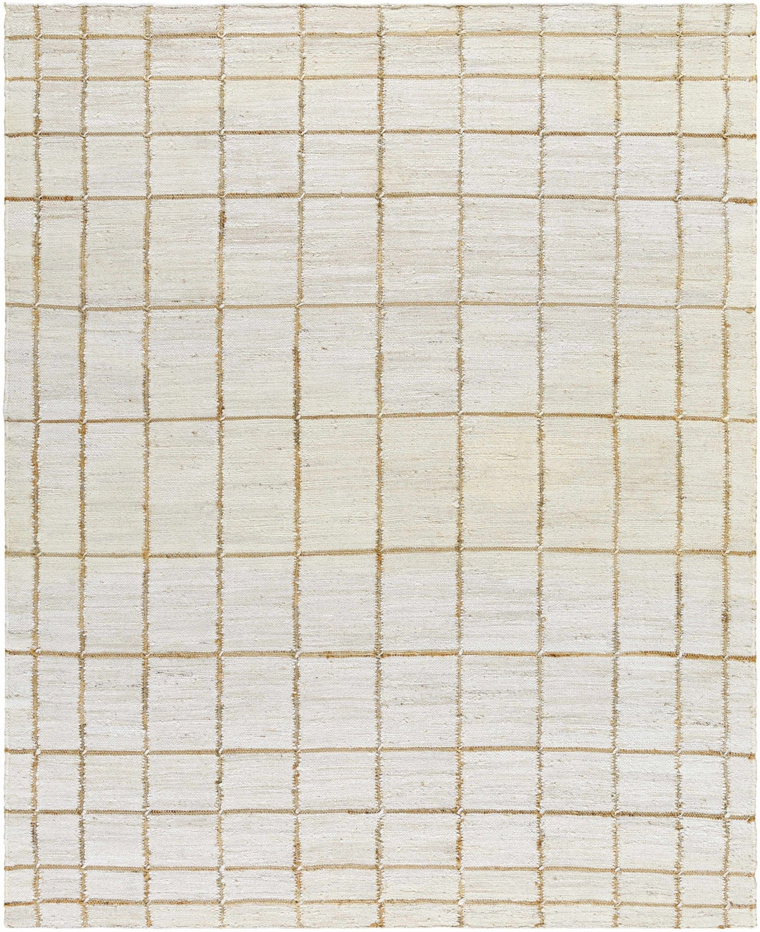 Zared Transitional Checkered Pattern Ivory Hand Woven Jute Rug - The Rug Decor