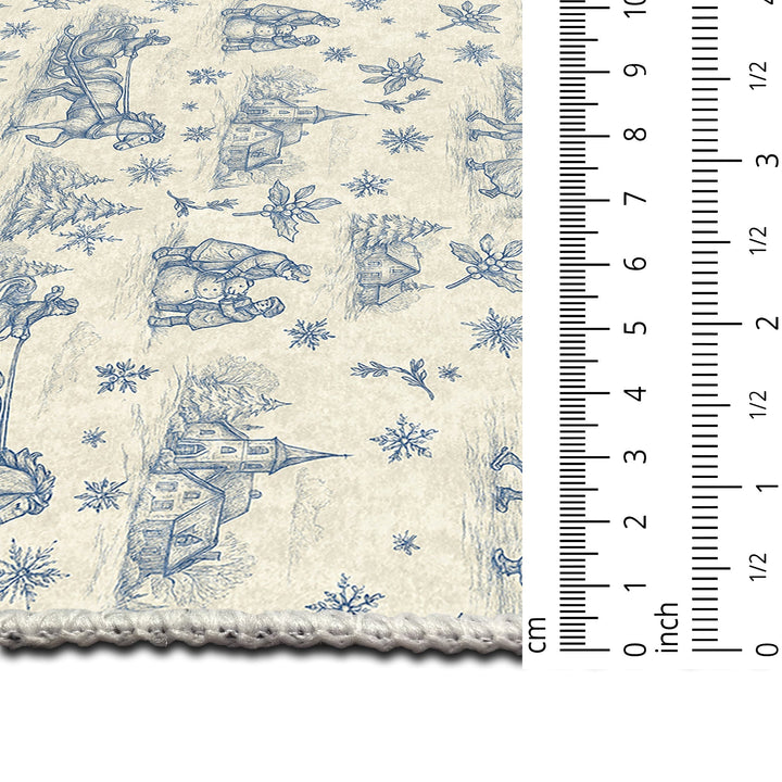 Zavora Christmas Beige Machine Washable Cotton Area Rug - The Rug Decor