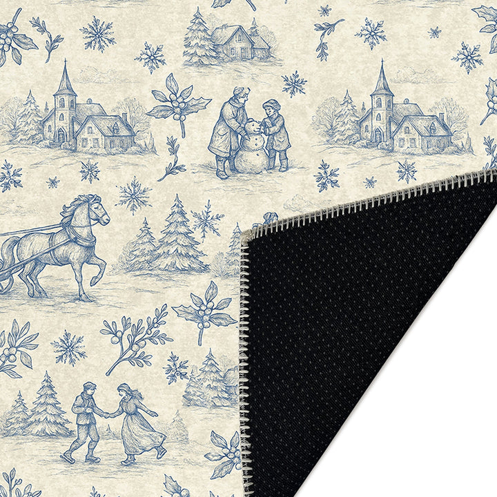 Zavora Christmas Beige Machine Washable Cotton Area Rug - The Rug Decor