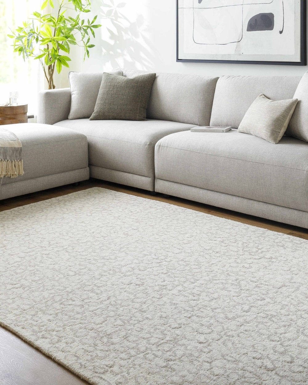Zayit Contemporary Style Ivory And Brown Area Rug - The Rug Decor