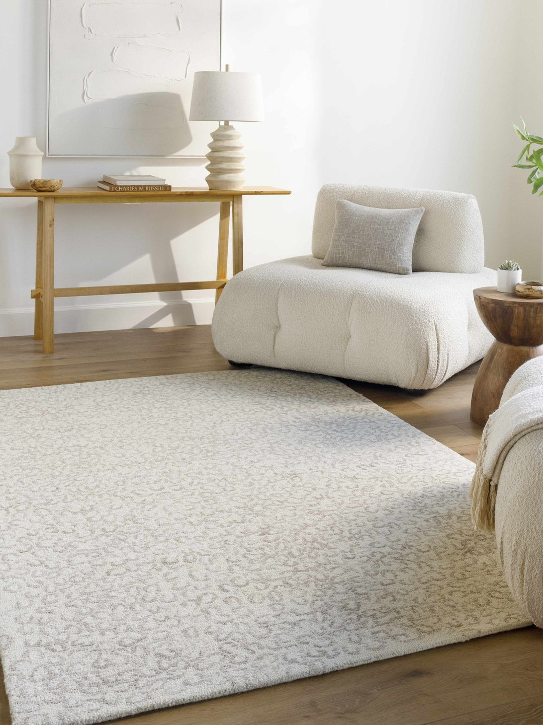 Zayit Contemporary Style Ivory And Brown Area Rug - The Rug Decor