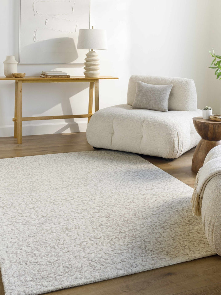 Zayit Contemporary Style Ivory And Brown Area Rug - The Rug Decor