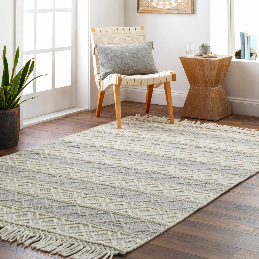 Zaza Contemporary Gray And Beige Wool Rug - The Rug Decor