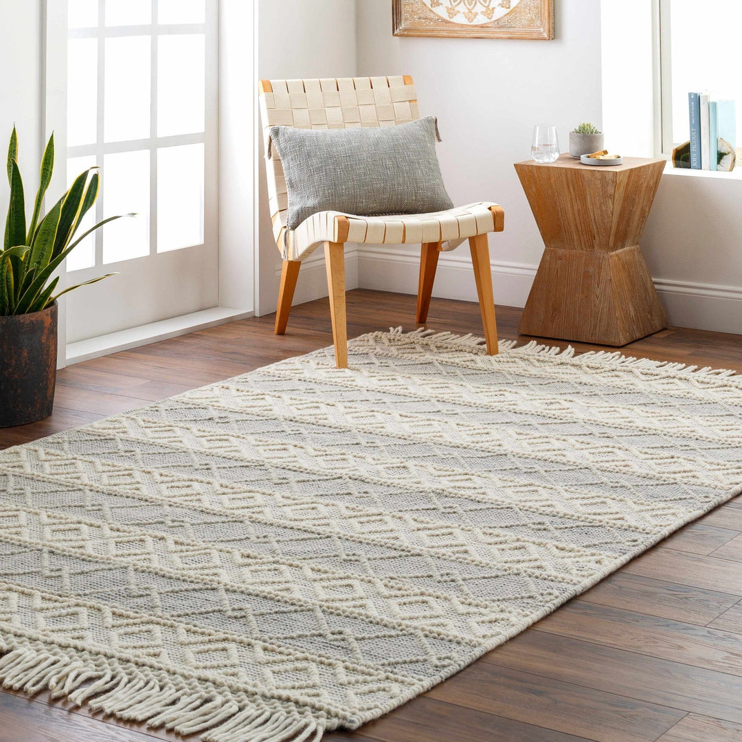 Zaza Contemporary Gray And Beige Wool Rug - The Rug Decor