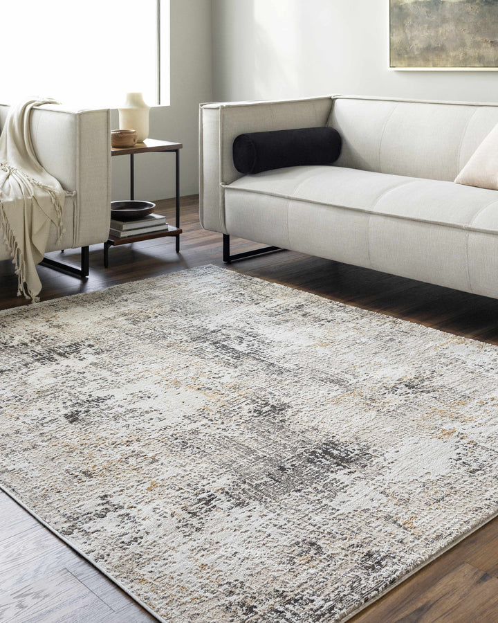 Zasha Modern Abstract Design Charcoal And Beige Area Rug