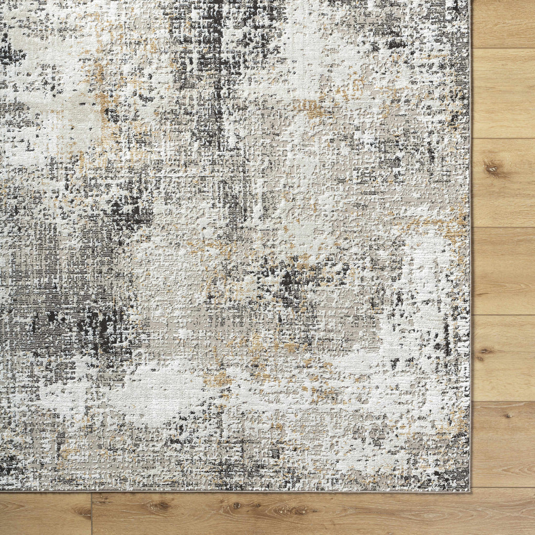 Zasha Modern Abstract Design Charcoal And Beige Area Rug