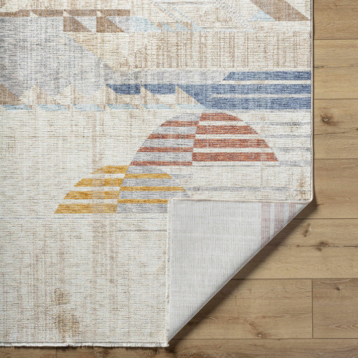 Zanna Contemporary Abstract Beige And Rust Machine Woven Area Rug