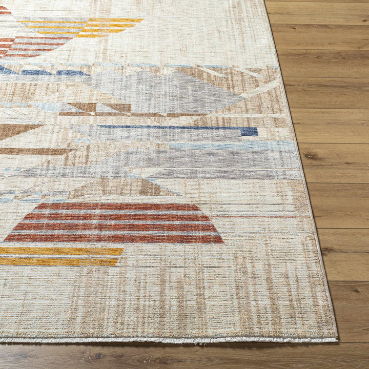 Zanna Contemporary Abstract Beige And Rust Machine Woven Area Rug
