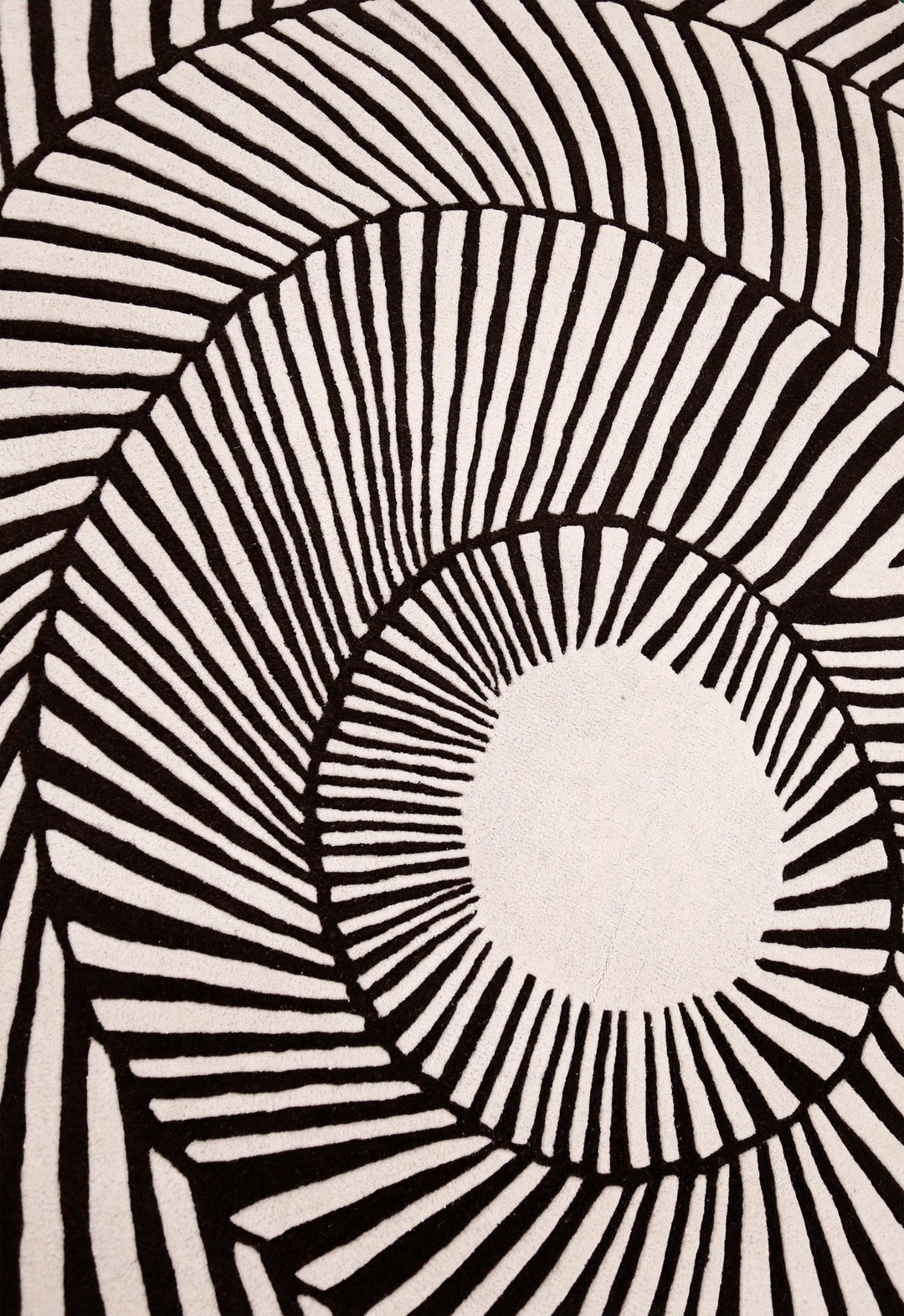 Zebra Orbit Black Hand Tufted 6x6 Wool Area Rug - The Rug Decor